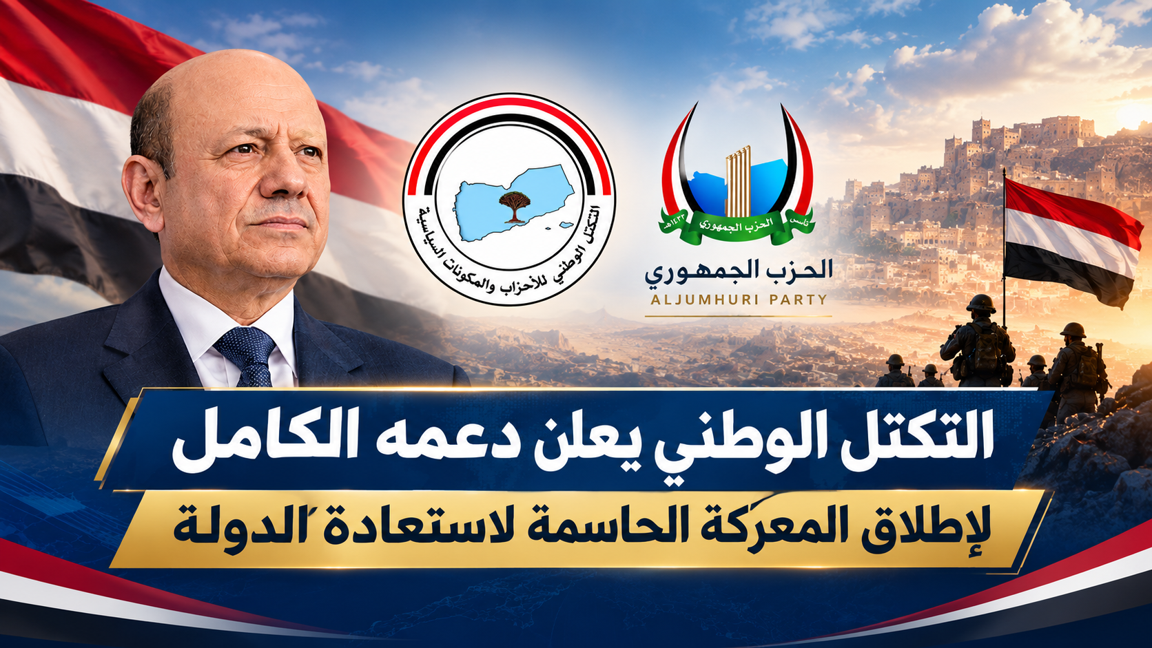 التكتل الوطني يعلن دعمه الكامل لإطلاق المعركة الحاسمة لاستعادة الدولة